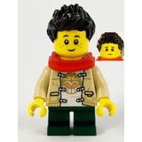 LEGO Minifigür Child Boy Monkie Kid Shirt Red Scarf Dark Green Short Legs Black Hair +5 Yaş (1 Parça)