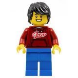 LEGO Minifigür Man Dark Red '2021' Shirt Blue Legs Black Hair +5 Yaş (1 Parça)