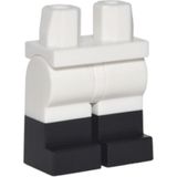 LEGO Minifigür Parçaları: Legs Decorated, Bacak, Ayak: 970C00PB0411 Beyaz Siyah
