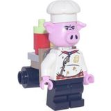 LEGO Minifigür Pigsy - White Chef Jacket Black Medium Legs Portable Kitchen +5 Yaş (1 Parça)