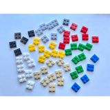 LEGO Orijinal Parçalar - Karma - 2 x 2 Plate Mavi Kırmızı Siyah Sarı Tan Beyaz Yeşil (58 Parça)