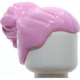 LEGO Orjinal Aksesuar Moc Minifigür Minifigure Büyük Topuzlu Pembe Kadın Saç