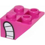 LEGO Orjinal Custom Aksesuar Slope Inverted 45 2 X 2 Baskılı Mercan Eğimli Tuğla Gülen Ağız 4 Adet