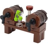 LEGO Parçalarından Yapılmış Modeller: Şişe ve Kadehli Şarap Fıçısı (Moc), Modüler Mini Yapılar, Mobilya, Özel Tasarım