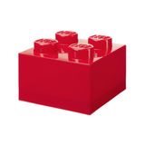 LEGO Saklama Taşı, 4 Düğümlü, Şeffaf Kırmızı – Çocuklar ve Yetişkinler için Kapaklı İstiflenebilir Plastik Saklama Kutusu, Çalışma Masası Düzenleyici ve Oyuncak Kutusu