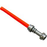 LEGO Star Wars Minifigür Aksesuarı, Işın Kılıcı, Lightsaber, Şeffaf Turuncu Renkte ve Metalik Gümüş Kabzalı