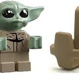 LEGO Star Wars: The Child - Grogu - Bebek Yoda Minifigür Taşıyıcı/Sırt Çantası ile - Çok Küçük (1 inçten Küçük), Şeffaf