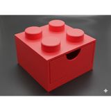 LEGO Tasarımlı Mini Çekmece 2x2 Masaüstü Düzenleyici Dekoratif Saklama Kutusu - Kırmızı