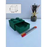 LEGO Tasarımlı Mini Çekmece 2x2 Masaüstü Düzenleyici Dekoratif Saklama Kutusu - Koyu Yeşil