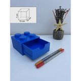 LEGO Tasarımlı Mini Çekmece 2x2 Masaüstü Düzenleyici Dekoratif Saklama Kutusu - Mavi