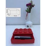 LEGO Tasarımlı Mini Çekmece - Küçük Boy 4x2 Masaüstü Düzenleyici Dekoratif Saklama Kutusu - Kırmızı