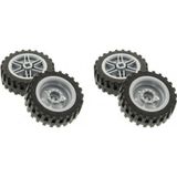 LEGO Technic Aksesuar Custom Moc Tire 43.2 X 14 Siyah Büyük Boy Tekerlek Açık Gri 4 Jant