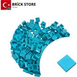 LEGO Yedek Parçalar, 100 Adet 1x1 Tile Düz Fayans Parçası, Azur Mavi Rengi (Medium Azure) 3070