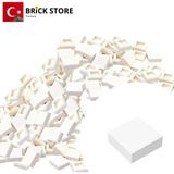 LEGO Yedek Parçalar 100 Adet 1x1 Tile Düz Fayans Parçası, Beyaz Renk (White), 3070