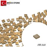 LEGO Yedek Parçalar, 100 Adet 1x1 Tile Düz Fayans Parçası, Koyu Bej ( Dark Tan ), 3070