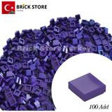 LEGO Yedek Parçalar, 100 Adet 1x1 Tile Düz Fayans Parçası, Koyu Mor ( Dark Purple ), 3070