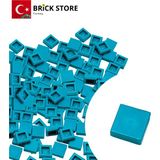 LEGO Yedek Parçalar, 100 Adet 1x1 Tile Düz Fayans Parçası, Koyu Turkuaz Rengi, 3070