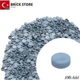 LEGO Yedek Parçalar: 100 Adet 1x1 Tile Round Yuvarlak Fayans Parçası, Kum Mavisi Renk (Sand Blue )