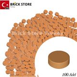 LEGO Yedek Parçalar: 100 Adet 1x1 Tile Round Yuvarlak Fayans Parçası, ( Medium Nougat )