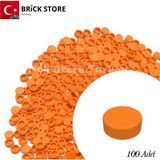 LEGO Yedek Parçalar: 100 Adet 1x1 Tile Round Yuvarlak Fayans Parçası, Turuncu Renk (Orange )