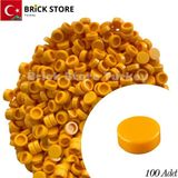 LEGO Yedek Parçalar: 100 Adet 1x1 Tile Round Yuvarlak Fayans Parçası,açık Turuncu ( Bright Light Orange)