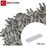 LEGO Yedek Parçalar, 100 Adet 1x4 Tile Düz Fayans Parçası, Açık Gri ( Light Bluish Gray ),2431