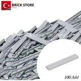 LEGO Yedek Parçalar, 100 Adet 1x6 Tile Düz Fayans Parçası, Açık Gri ( Light Bluish Gray ),6636