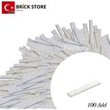 LEGO Yedek Parçalar, 100 Adet 1x6 Tile Düz Fayans Parçası, Beyaz ( White ),6636