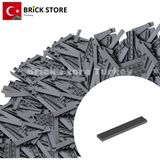 LEGO Yedek Parçalar, 100 Adet 1x6 Tile Düz Fayans Parçası, Koyu Gri ( Dark Bluish Gray ),6636