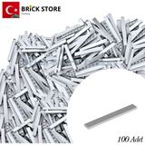 LEGO Yedek Parçalar, 100 Adet 1x8 Tile Düz Fayans Parçası, Açık Gri (Light Bluish GRAY),4162