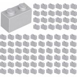 LEGO Yedek Parçalar: Brick: Duvar Parçası: 100 Adet 1x2 Açık Gri 3004 - Parts: Brick: 100 Piece 1x2 Light Bluish Gray 3004
