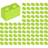 LEGO Yedek Parçalar: Brick: Duvar Parçası: 100 Adet 1x2 Fıstık Yeşili 3004 - Parts: Brick: 100 Piece 1x2 Lime 3004