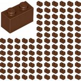LEGO Yedek Parçalar: Brick: Duvar Parçası: 100 Adet 1x2 Kahverengi 3004 - Parts: Brick: 100 Piece 1x2 Reddish Brown 3004
