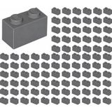 LEGO Yedek Parçalar: Brick: Duvar Parçası: 100 Adet 1x2 Koyu Gri 3004 - Parts: Brick: 100 Piece 1x2 Dark Bluish Gray 3004