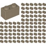 LEGO Yedek Parçalar: Brick: Duvar Parçası: 100 Adet 1x2 Koyu Krem 3004 - Parts: Brick: 100 Piece 1x2 Dark Tan 3004