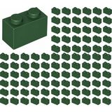 LEGO Yedek Parçalar: Brick: Duvar Parçası: 100 Adet 1x2 Koyu Yeşil 3004 - Parts: Brick: 100 Piece 1x2 Dark Green 3004