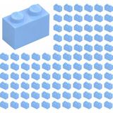 LEGO Yedek Parçalar: Brick: Duvar Parçası: 100 Adet 1x2 Parlak Mavi 3004 - Parts: Brick: 100 Piece 1x2 Bright Light Blue 3004