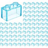 LEGO Yedek Parçalar: Brick: Duvar Parçası: 100 Adet 1x2 Şeffaf Mavi 3065 - Parts: Brick: 100 Piece 1x2 Trans Light Blue 3065