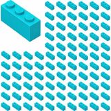 LEGO Yedek Parçalar: Brick: Duvar Parçası: 100 Adet 1x3 Azure Mavi 3622 - Parts: Brick: 100 Piece 1x3 Medium Azure 3622
