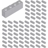 LEGO Yedek Parçalar: Brick: Duvar Parçası: 100 Adet 1x4 Açık Gri 3010 - Parts: Brick: 100 Piece 1x4 Light Bluish Gray 3010