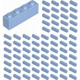 LEGO Yedek Parçalar: Brick: Duvar Parçası: 100 Adet 1x4 Orta Mavi 3010 - Parts: Brick: 100 Piece 1x4 Medium Blue 3010