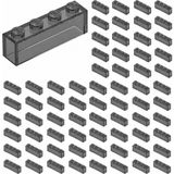 LEGO Yedek Parçalar: Brick: Duvar Parçası: 100 Adet 1x4 Şeffaf Siyah 3066 - Parts: Brick: 100 Piece 1x4 Trans Black 3066
