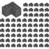 LEGO Yedek Parçalar: Brick: Duvar Parçası: 100 Adet 2x2 Köşe Koyu Gri 2357 - Parts: Brick: 100 Piece 2x2 Corner Dark Bluish Gray 2357