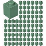 LEGO Yedek Parçalar: Duvar Parçası: 100 Adet 1x1 Kum Yeşili 3005 - Parts: Brick: 100 Piece 1x1 Sand Green 3005
