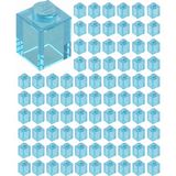 LEGO Yedek Parçalar: Duvar Parçası: 100 Adet 1x1 Şeffaf Mavi 3005 - Parts: Brick: 100 Piece 1x1 Trans Light Blue 3005