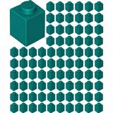 LEGO Yedek Parçalar: Duvar Parçası: 100 Adet 1x1 Turkuaz 3005 - Parts: Brick: 100 Piece 1x1 Dark Turquoise 3005