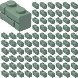 LEGO Yedek Parçalar: Modifiyeli Duvar Parçası: 100 Adet 1x2 Kum Yeşili 98283 - Parts: Brick, Modified: 100 Piece 1x2 Sand Green Masonry Brick