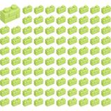 LEGO Yedek Parçalar: Modifiyeli Duvar Parçası: 100 Adet 1x2 Sarımtırak 98283 - Parts: Brick, Modified: 100 Piece 1x2 Yellowish Green