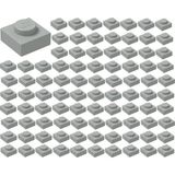 LEGO Yedek Parçalar: Plate: 100 Adet 1x1 Plate Parts Plaka Parçası Açık Gri 3024