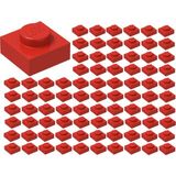 LEGO Yedek Parçalar: Plate: 100 Adet 1x1 Plate Parts Plaka Parçası Kırmızı Red 3024 - KIRMIZI